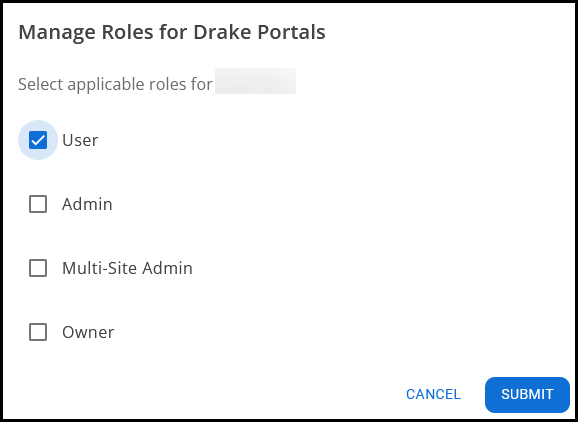 Manage roles window